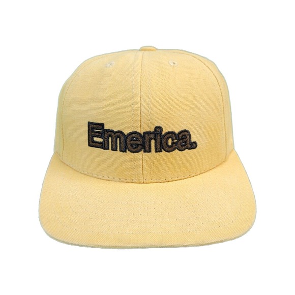 Vintage Emerica Hat Cap Adult Adjustable Yellow Snapback Spellout Skateboard - Picture 1 of 13